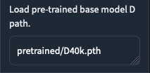 step3:Load pre-trained base model D path.- RVC WebUIの使い方